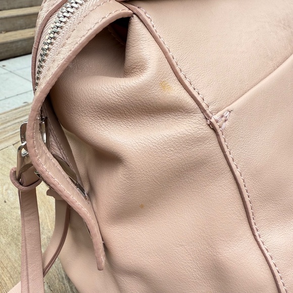 Orciani Sveva Notturno Leather Handbag Blush Pink Top Handle Crossbody - Picture 9 of 14